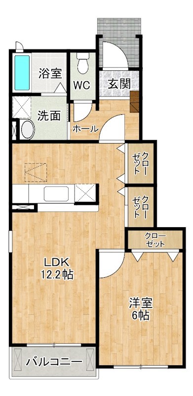 サニータウン曽根Ａ   105号室 間取り