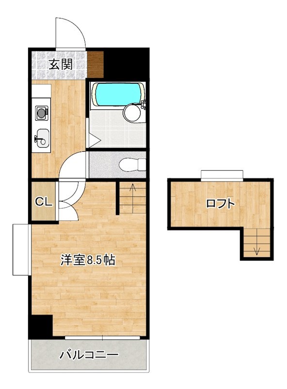 ウインズ浅香Ⅱ  913号室 間取り