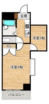 ウインズ浅香Ⅱ  716号室 間取り