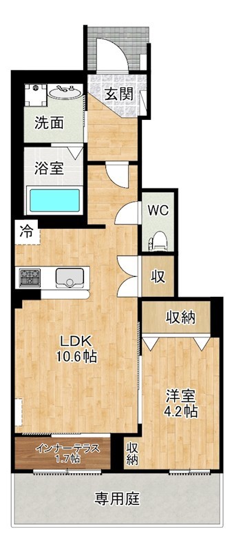ザ・スパキオ　アヴァンサートフクオカ 102号室 間取り