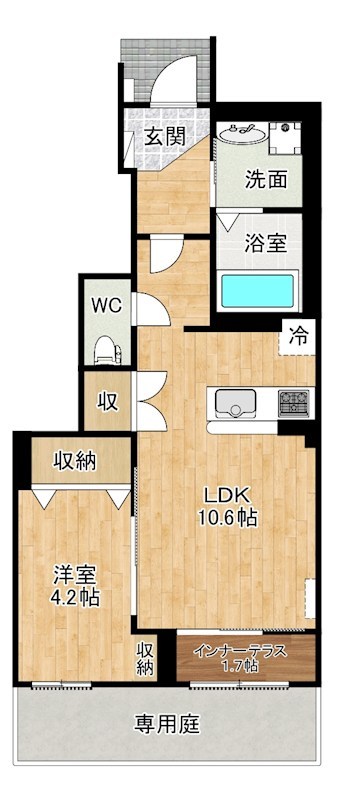 ザ・スパキオ　アヴァンサートフクオカ 103号室 間取り