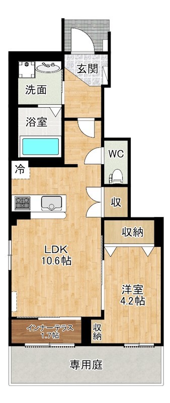ザ・スパキオ　アヴァンサートフクオカ 105号室 間取り