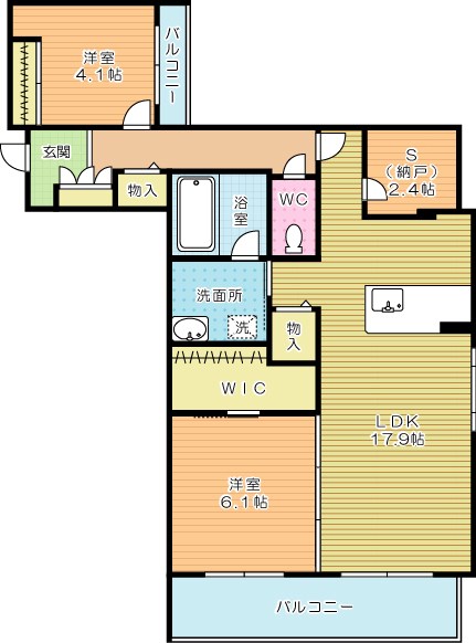 シャーメゾン優蒼の杜　壱番館 301号室 間取り