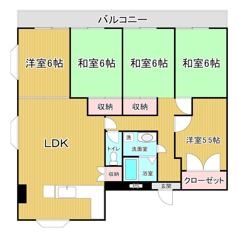 フジエホワイトローザ熊谷 603号室 間取り