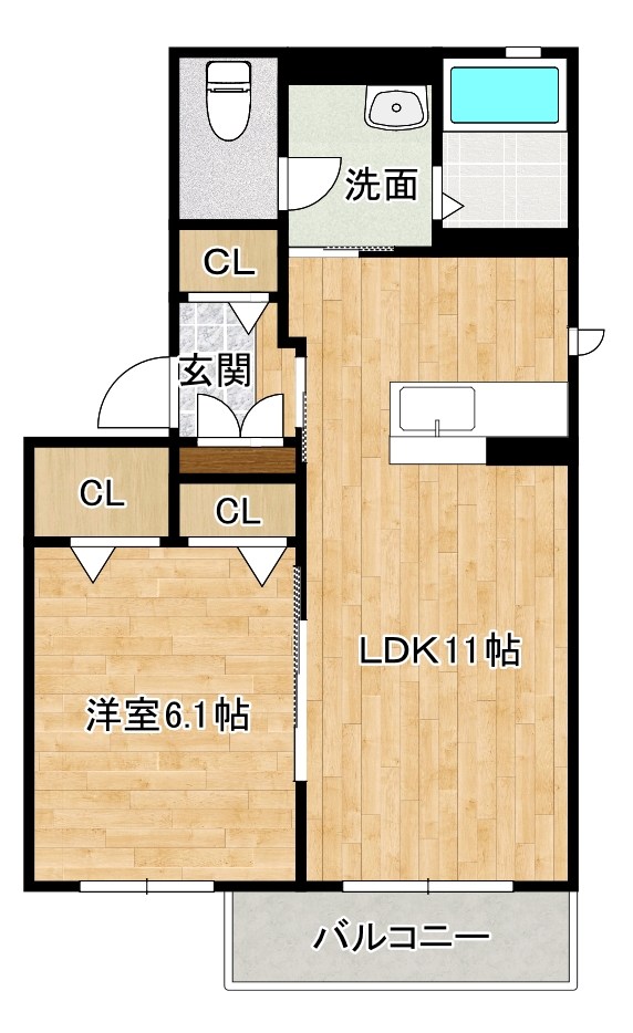 プロスパー天神 201号室 間取り