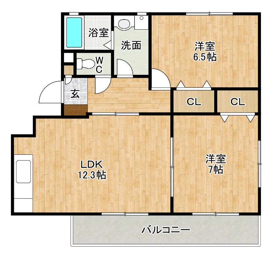 Prim Rose（プリムローズ） 201号室 間取り