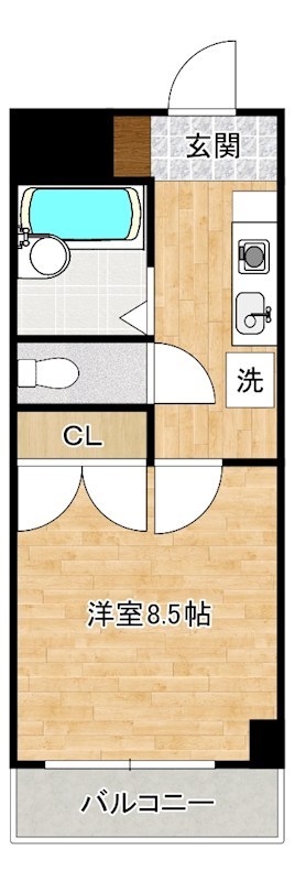 ウインズ浅香Ⅱ  411号室 間取り