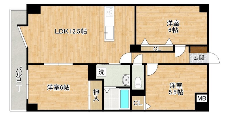 クレセール守恒  602号室 間取り
