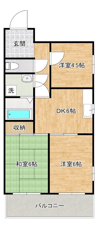 アルシュアベニール城野  1007号室 間取り
