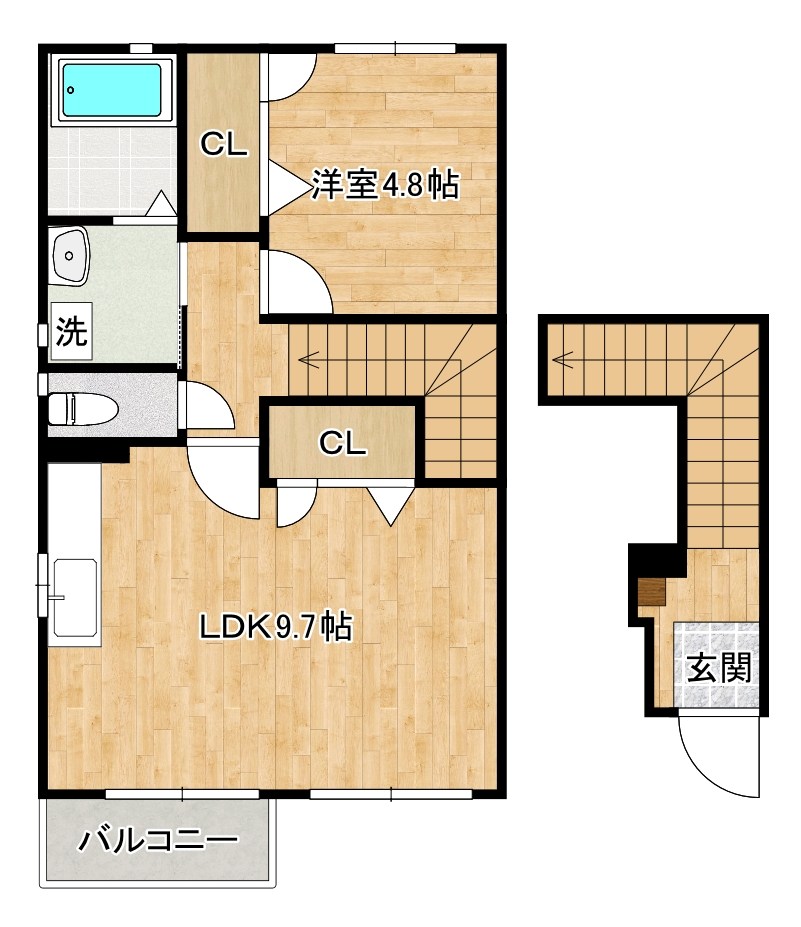 アレッジオＫ 201号室 間取り