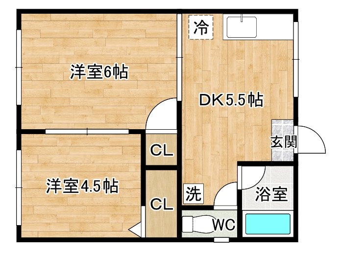小文字ハイツ 101号室 間取り