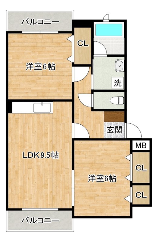 プレステージ葛原東 202号室 間取り