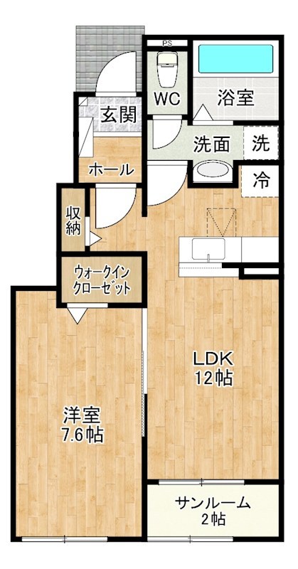 モナコール　F・1 102号室 間取り