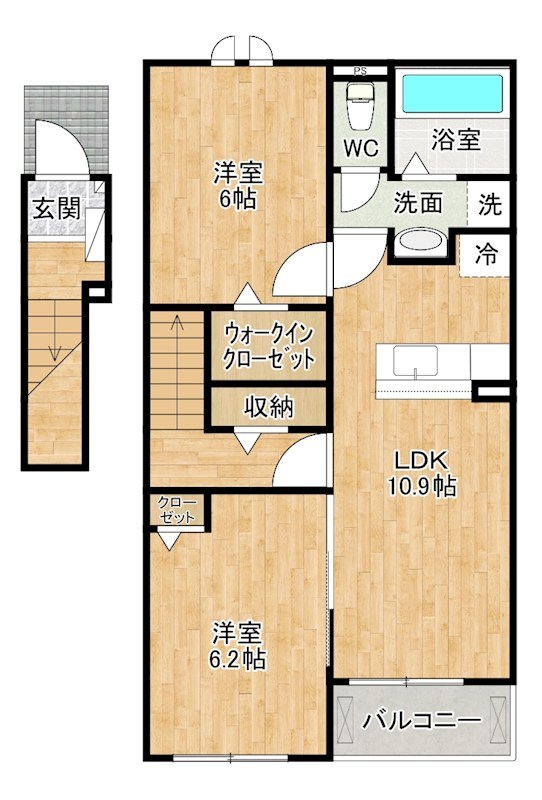 モナコール　F・1 202号室 間取り