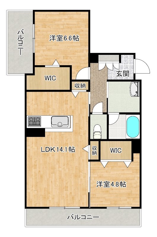 グランカルム足立 203号室 間取り