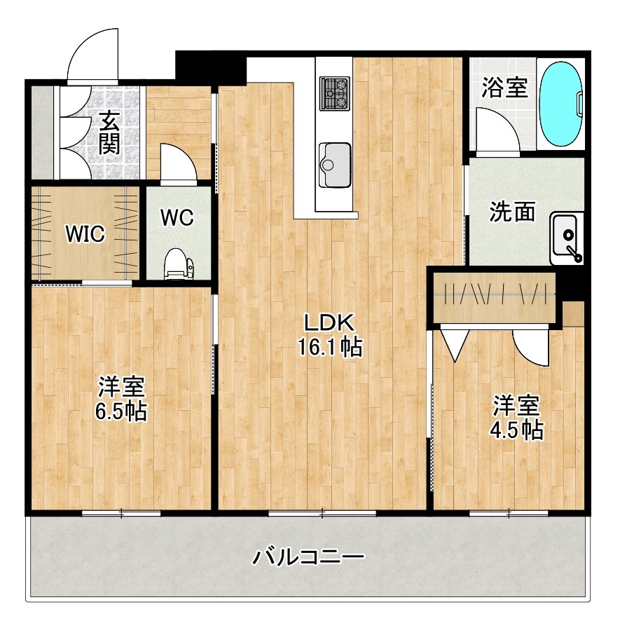グランカルム足立 302号室 間取り
