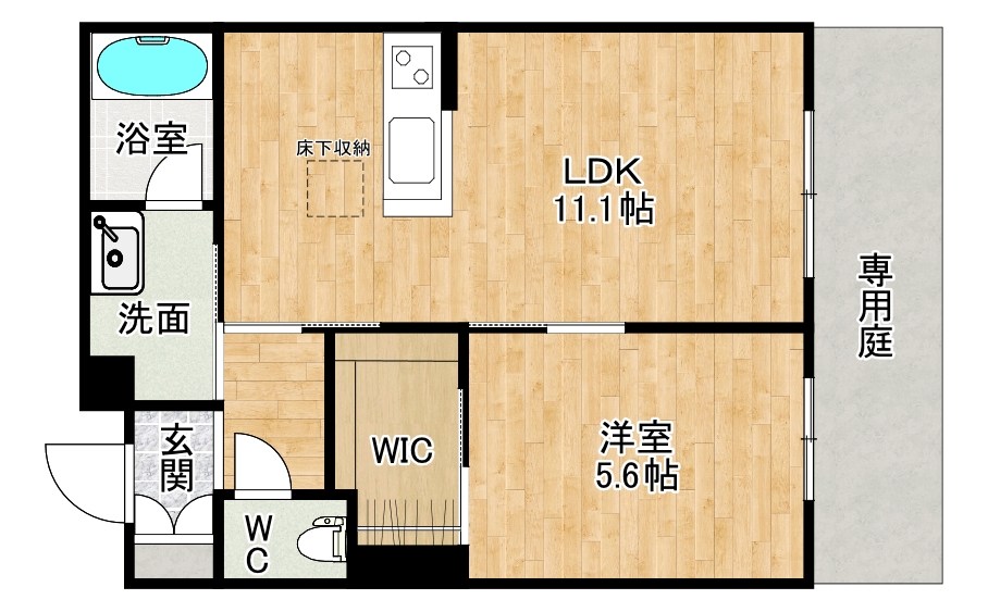 グランカルム足立 101号室 間取り