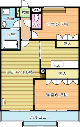 Ｇｒａｎｄ　ｈｉｌｌｓ (グランドヒルズ) 205号室 間取り