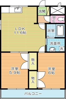ソレイユ弐番館   203号室 間取り