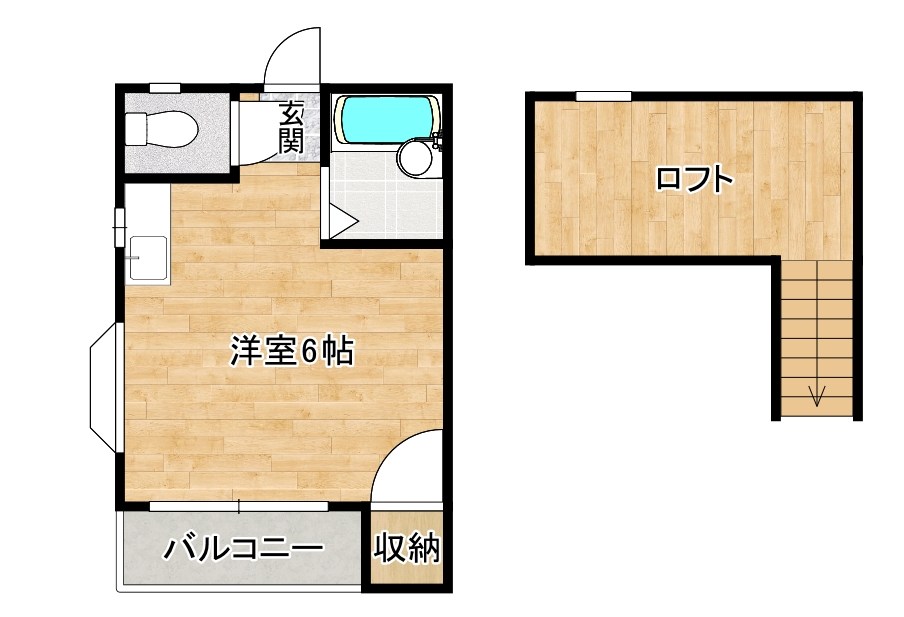 ガーディア城野  205号室 間取り
