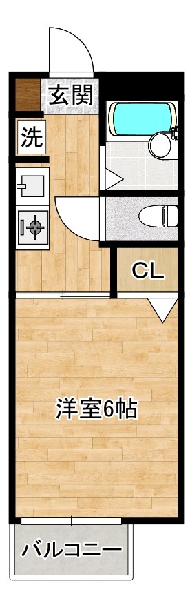 セレクトK  202号室 間取り