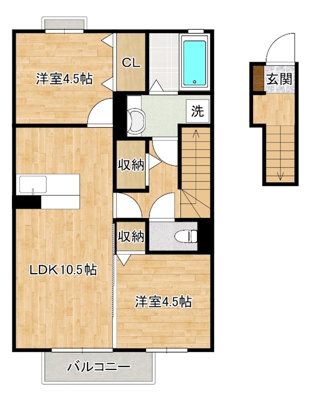 セジュール長尾 202号室 間取り
