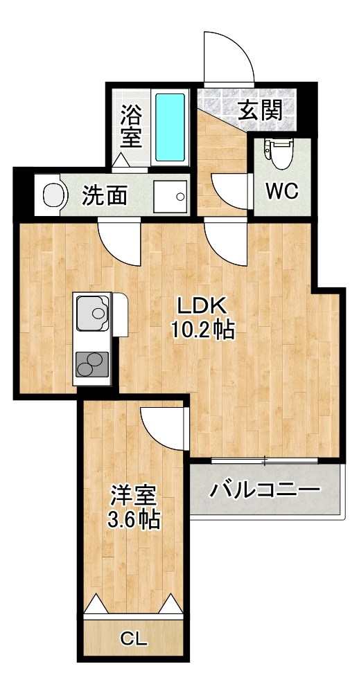 NOBREST（ノーブレスト） 203号室 間取り