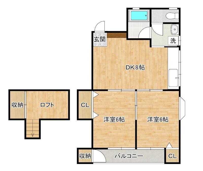 シャトレMIKI 203号室 間取り
