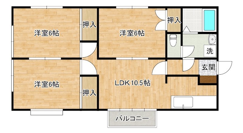 寿ハイツ 201号室 間取り