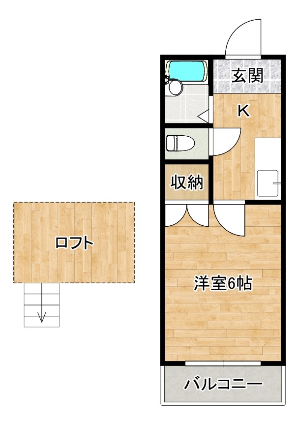 オアシス足立 101号室 間取り