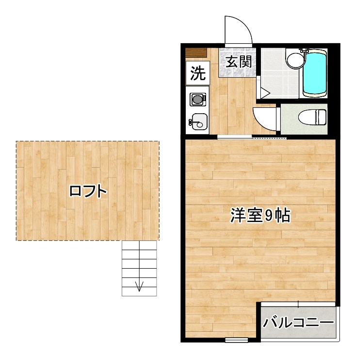 ＭＯＯＮ下到津Ｃ棟 203号室 間取り
