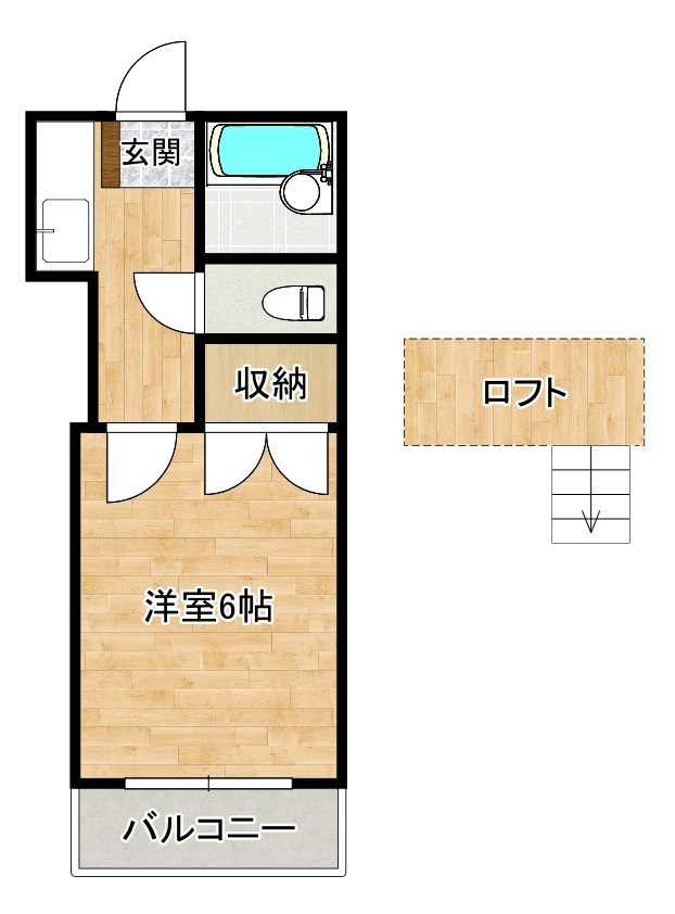 オアシス志井　A棟 107号室 間取り