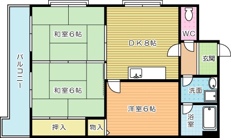 ロイヤルハイツ明石 605号室 間取り