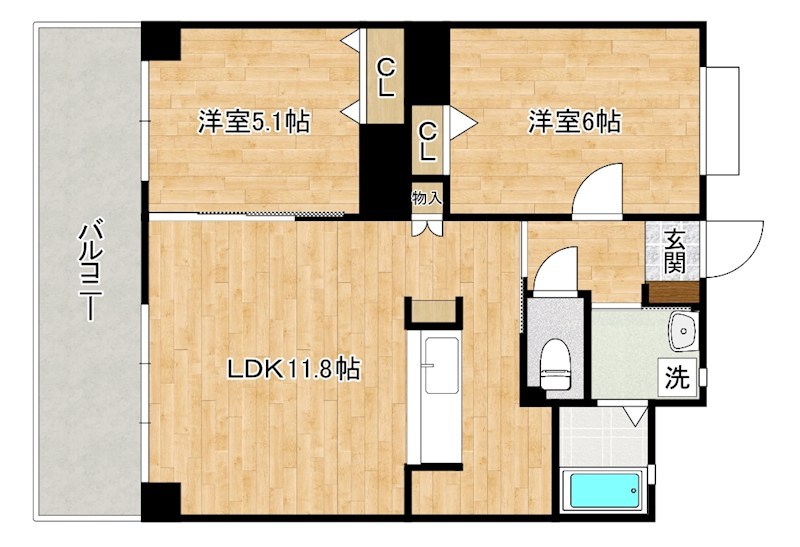 Ｆｅｌｔ１２７(フェルト127) 1411号室 間取り