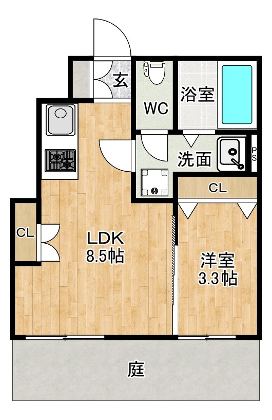 コンフォートプレイス小倉   101号室 間取り