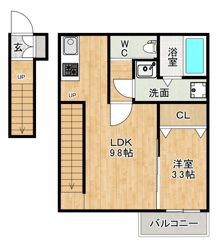 コンフォートプレイス小倉  201号室 間取り