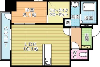 グレースコート砂津 703号室 間取り