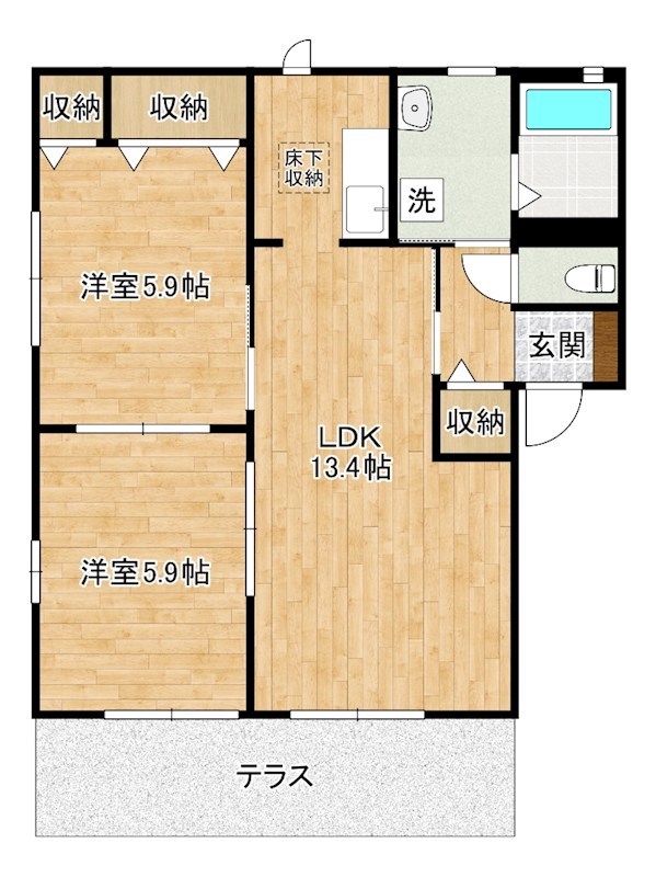 シャーメゾンみちC棟 101号室 間取り