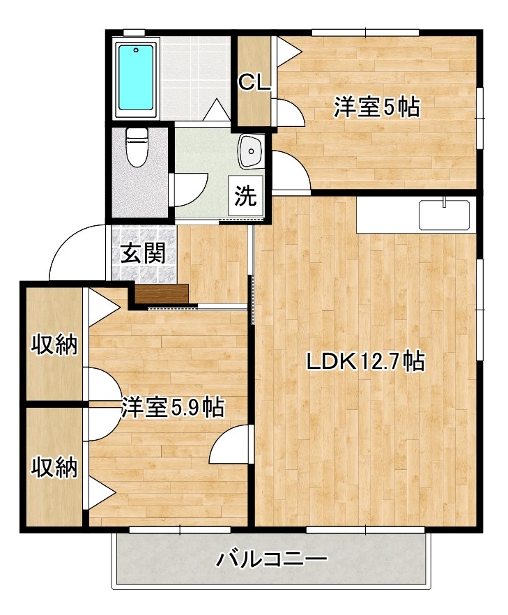 シャーメゾン中曽根　Ａ棟  201号室 間取り
