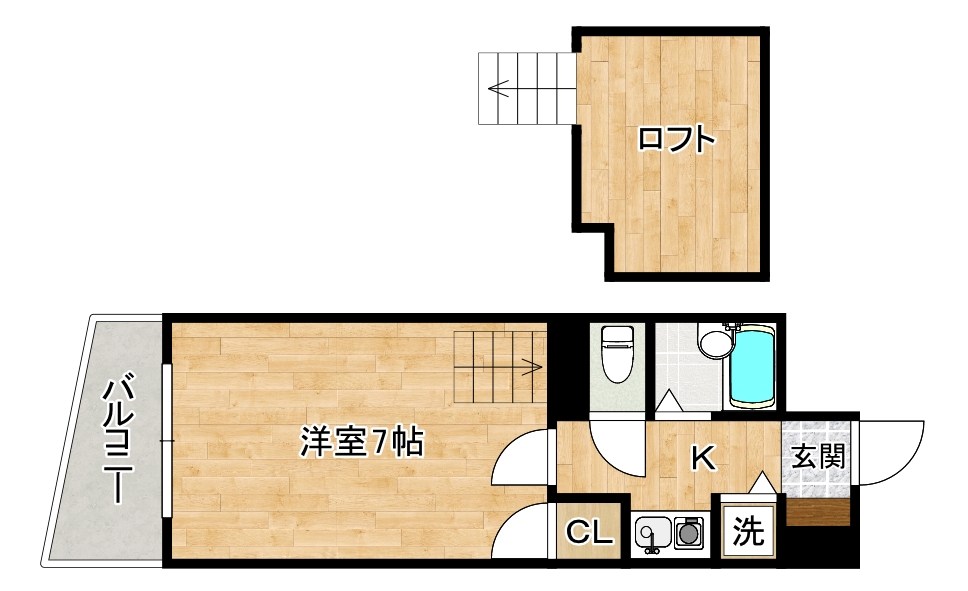 アソルティ徳力 703号室 間取り