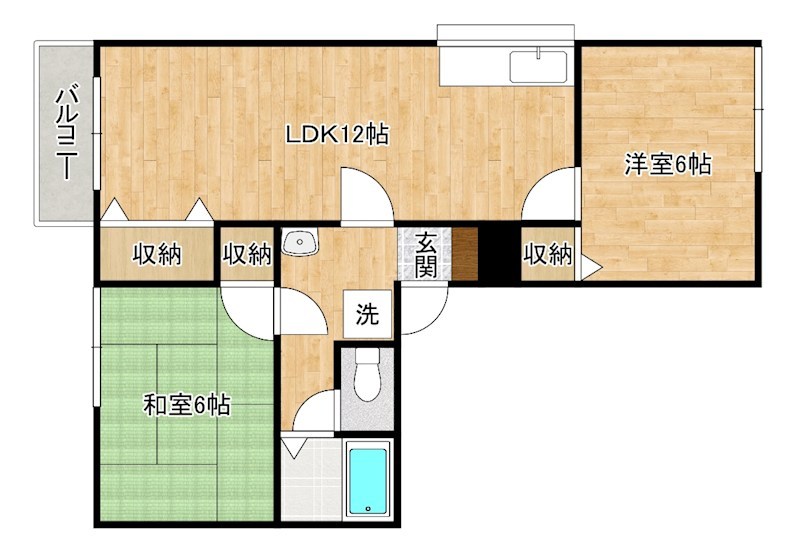 スカイハイツ貫  202号室 間取り