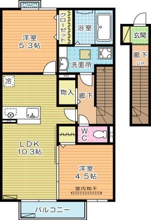 Ｃｌａｉｒ下城野（クレール下城野） 202号室 間取り