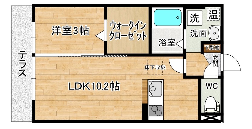 オーク上富野 102号室 間取り