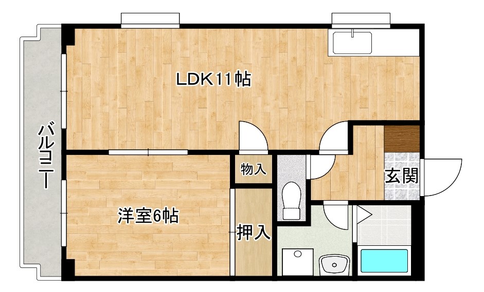 クレベール片野 101号室 間取り