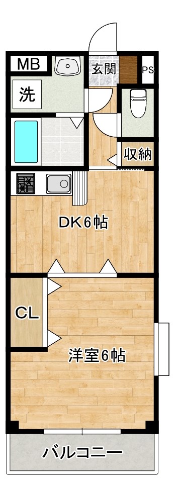 サンライフ徳力 201号室 間取り