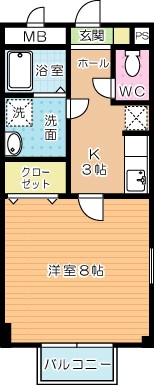 シャトー長尾 101号室 間取り