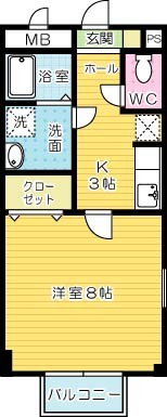 シャトー長尾 101号室 間取り