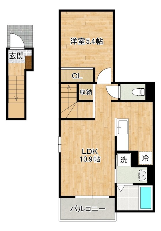 フェリスⅡ 206号室 間取り