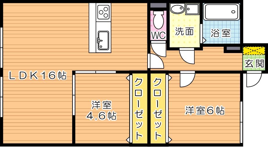 グラシアス　A棟 102号室 間取り