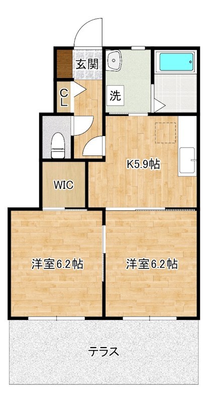 プレミールＧさくら館　A  103号室 間取り